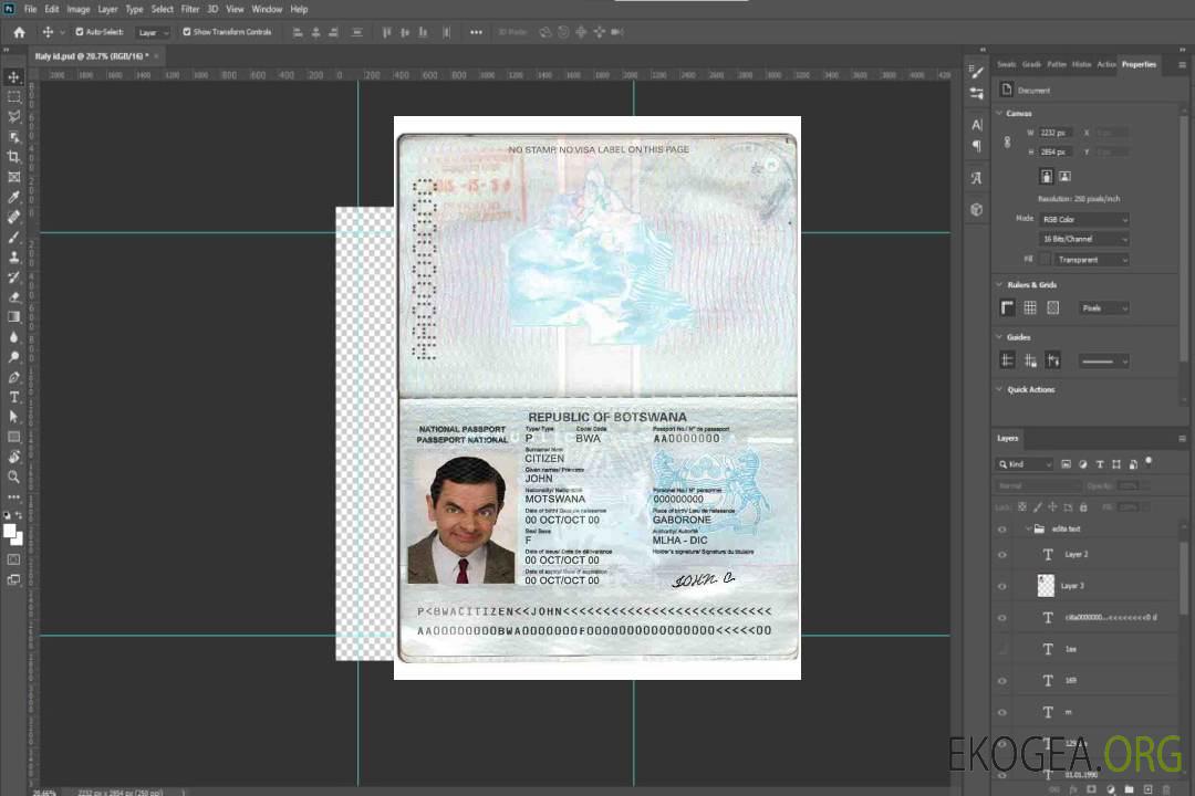Passeport botswanais template Passeport botswanais template